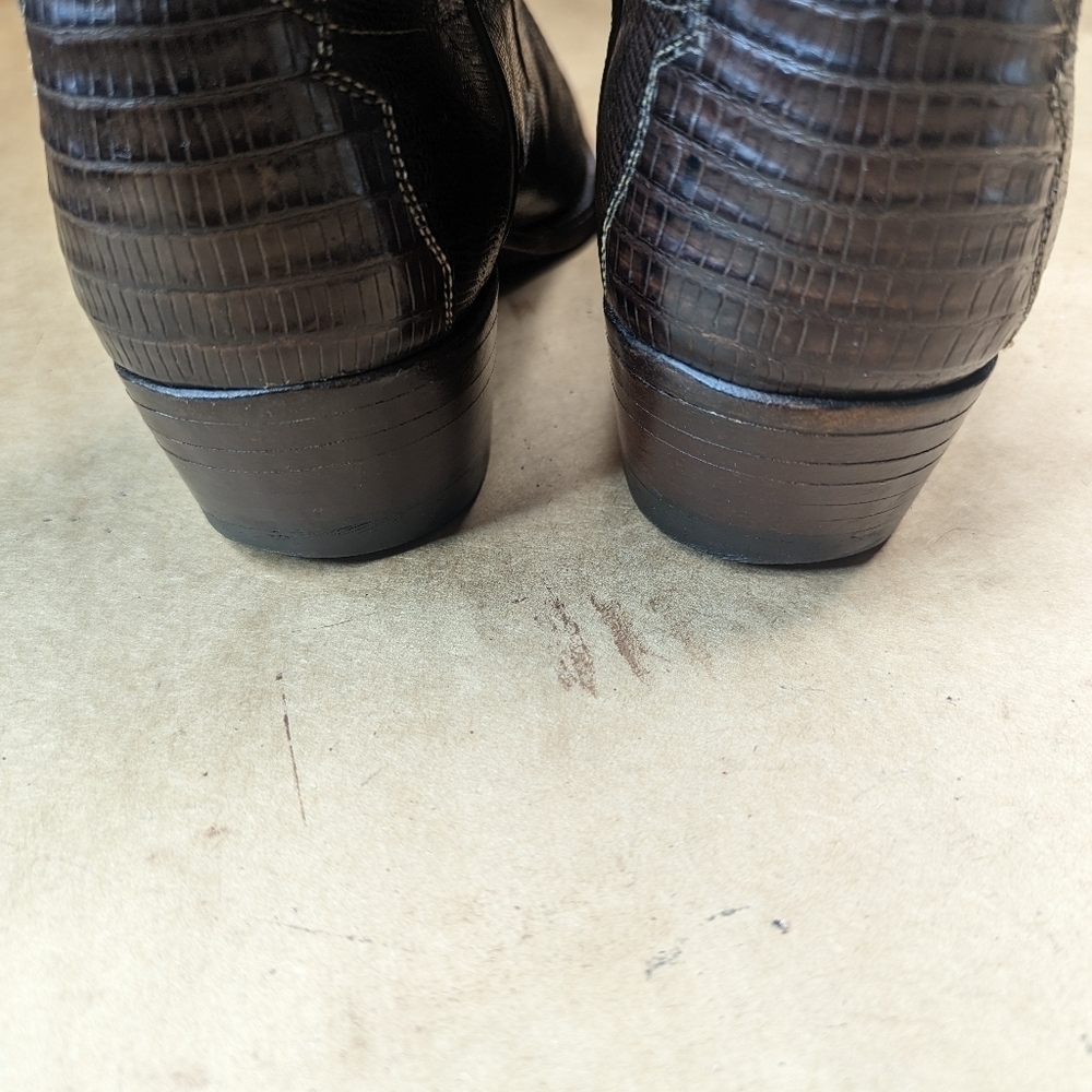 Lucchese Boots men's size 8.5EE Exotic Genuine Brown Teju Lizard Classic Western - Picture 6 of 13